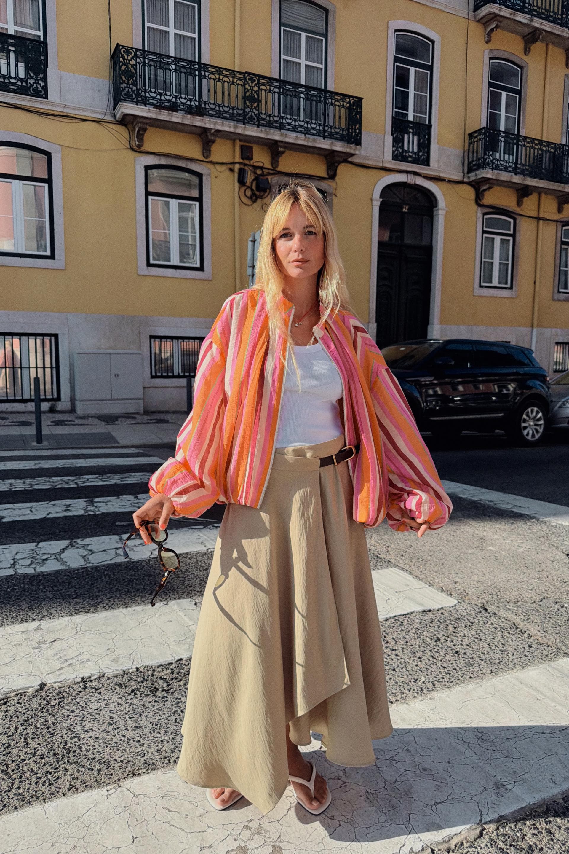 Striped Bomber Jacket